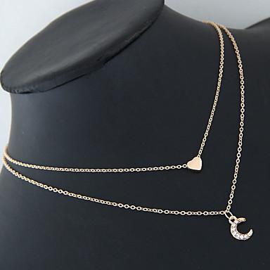Moon and Heart Necklace